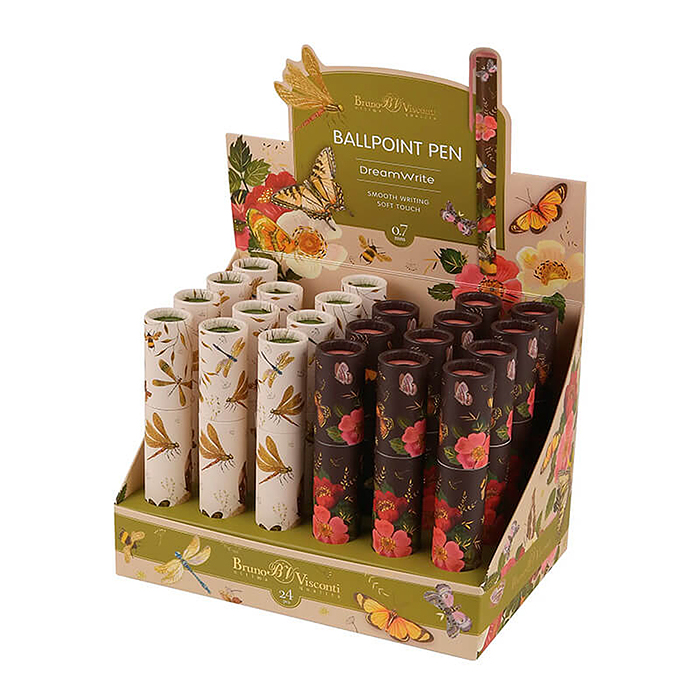 Ручка "Dreamwrite. Fauna. Бабочки" шариковая 0.7 мм, синяя, в подарочной тубе