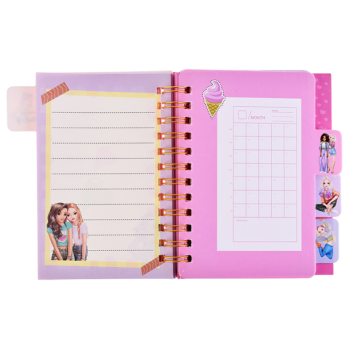 Блокнот на евроспирали "Девочки" 11.6х7.8 см, 69 л, комбинированный внутренний блок