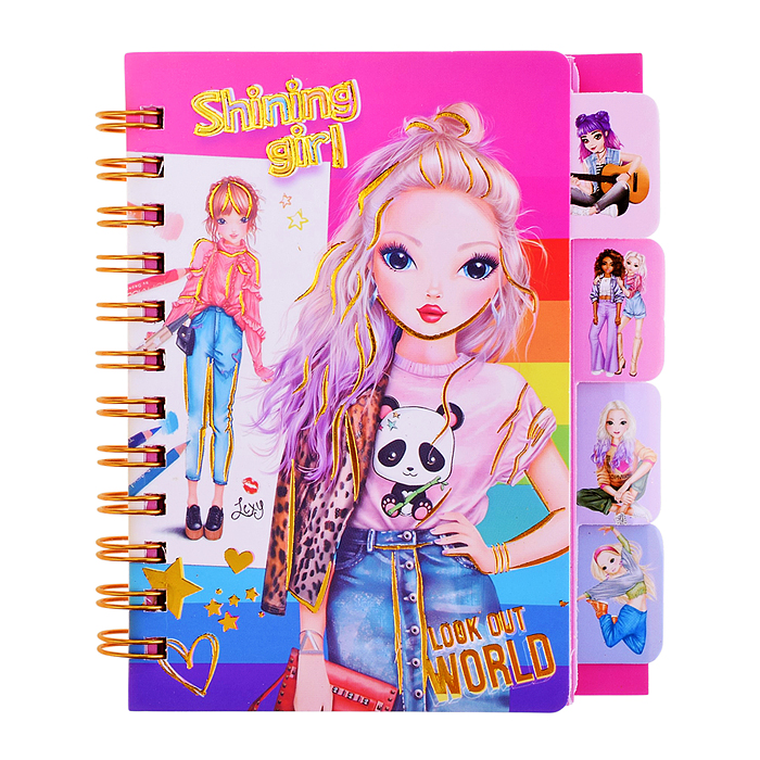 Блокнот на евроспирали "Девочки" 11.6х7.8 см, 69 л, комбинированный внутренний блок