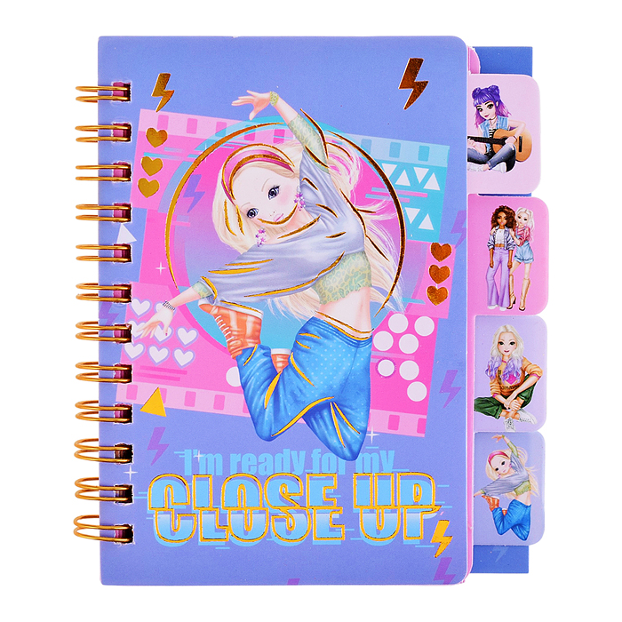 Блокнот на евроспирали "Девочки" 11.6х7.8 см, 69 л, комбинированный внутренний блок