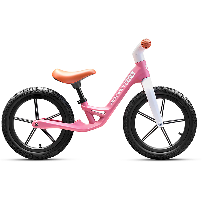 Беговел 14" Rocket, колеса надувные, рама нейлон, цвет розовый