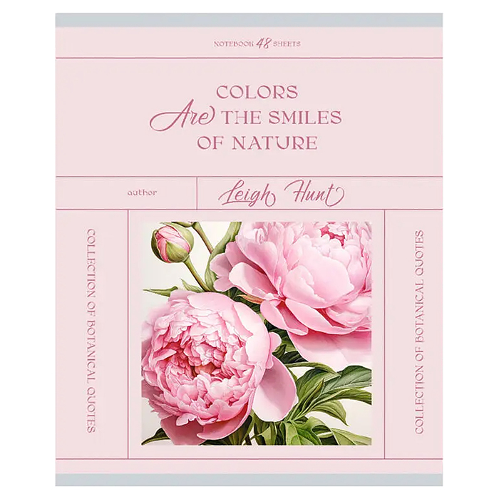 Тетрадь 48л. клетка "Botanical Qoutes" А5 скрепка