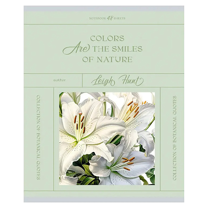 Тетрадь 48л. клетка "Botanical Qoutes" А5 скрепка