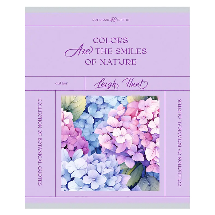 Тетрадь 48л. клетка "Botanical Qoutes" А5 скрепка