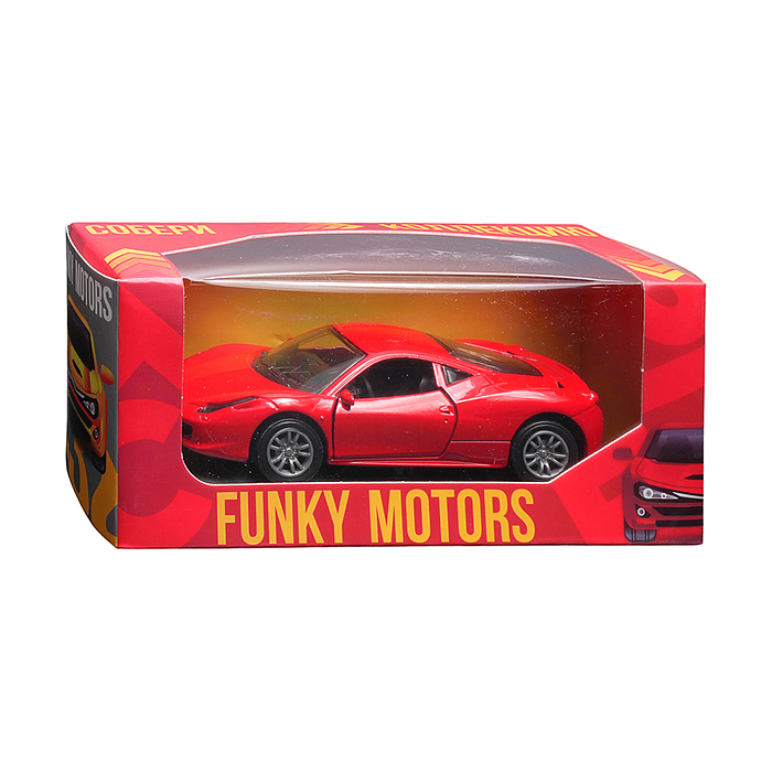 Красная инерционная машинка вид J die-cast , 1:32