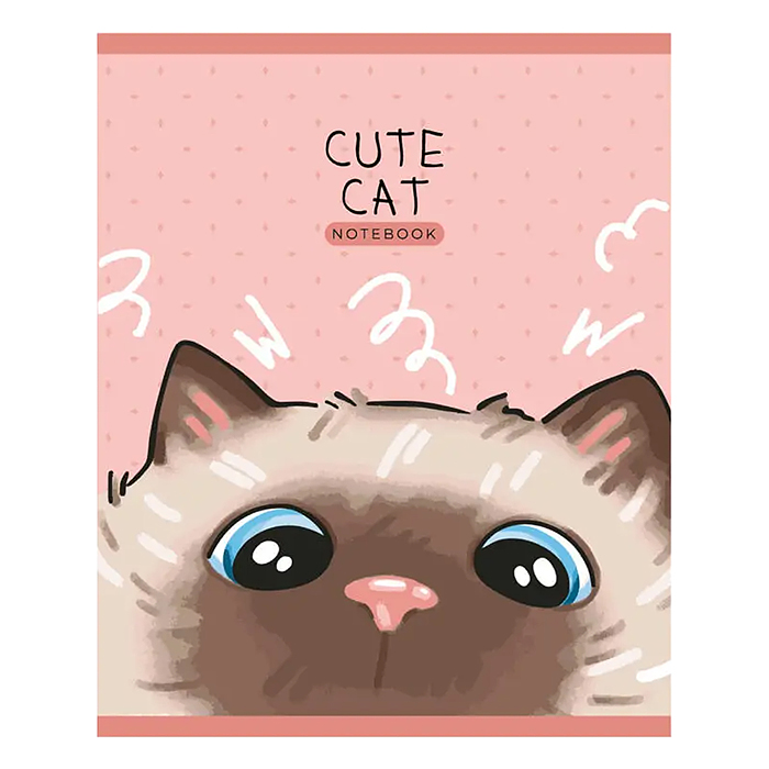 Тетрадь 96л. клетка "Purr-Meow" А5 скрепка