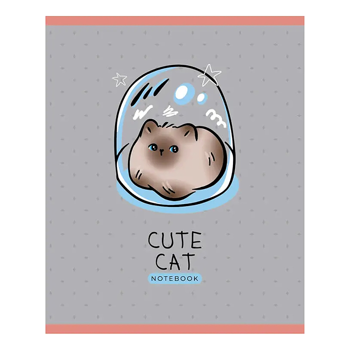 Тетрадь 96л. клетка "Purr-Meow" А5 скрепка