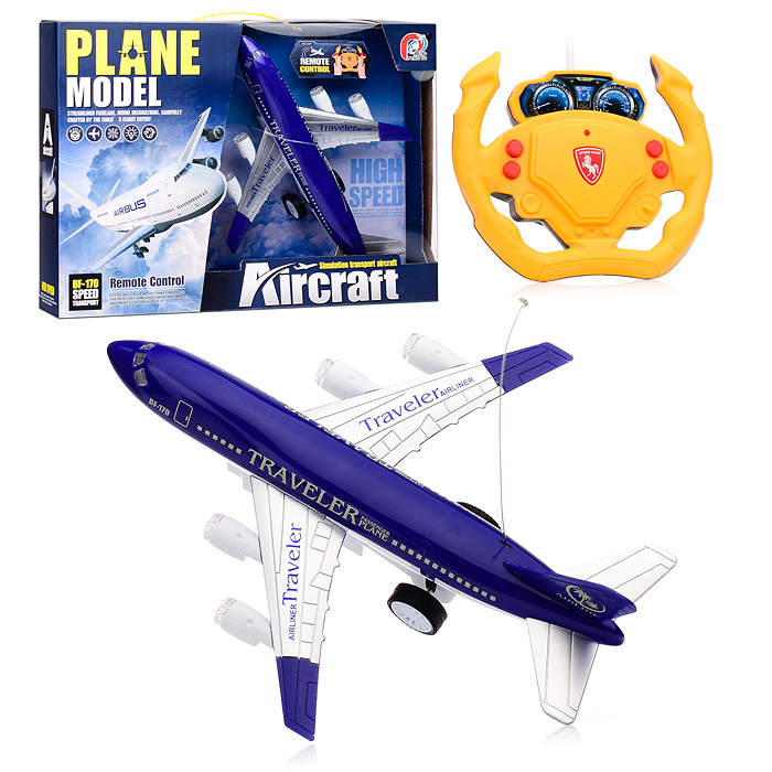 Самолет PY198-3A "Воздушный лайнер" р/у, 27MHz (с рулем управления), в коробке