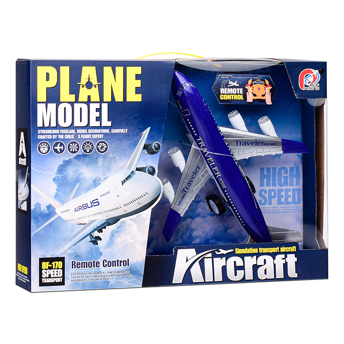 Самолет PY198-3A "Воздушный лайнер" р/у, 27MHz (с рулем управления), в коробке