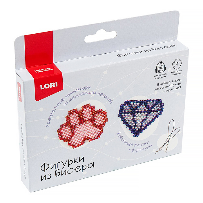 Фигурки из бисера. Брелоки "Алмаз, лапка"