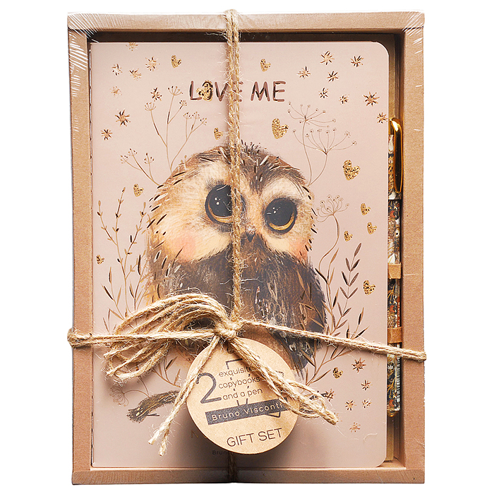 Набор подарочный "Love me. Совенок" (две тетради BV и ручка)