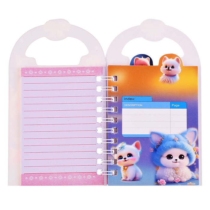 Блокнот на евроспирали "Котики" 13.5x8см, 50 л. влинованный внутренний блок, плотность бумаги 70г/м2