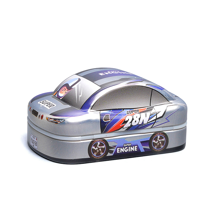 Точилка металлическая "Машинка" 2 отверстия для заточки, 4 дизайна, с контейнером для стружки