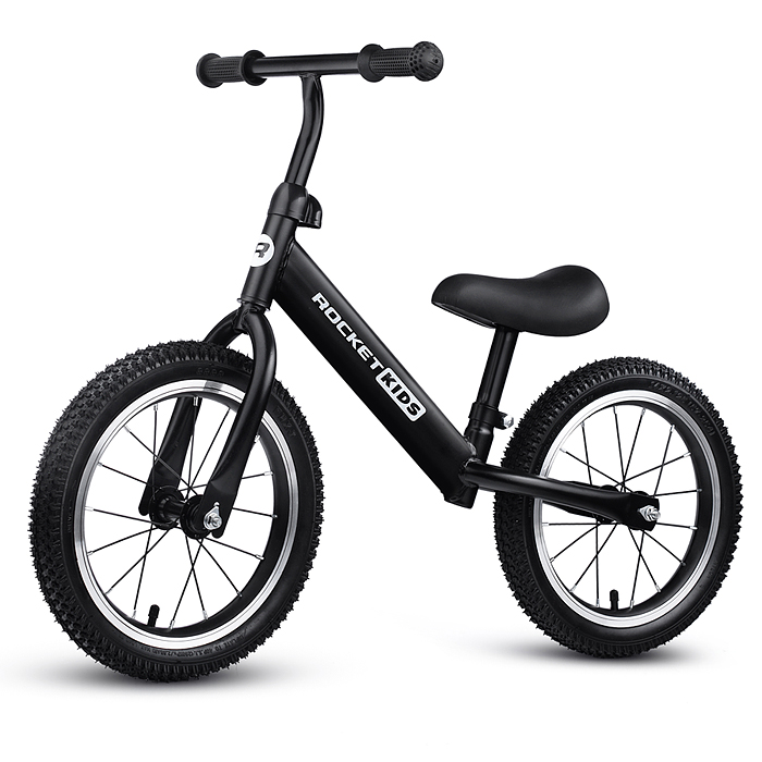 Беговел 14" Rocket, колеса надувные, цвет черный