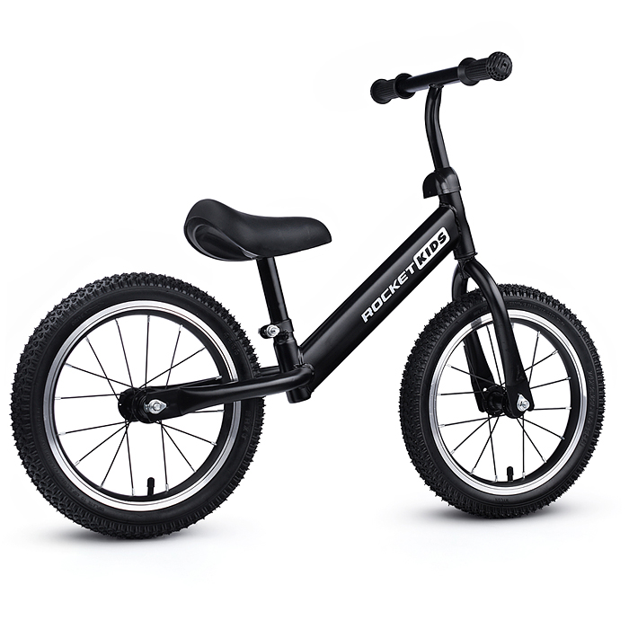 Беговел 14" Rocket, колеса надувные, цвет черный