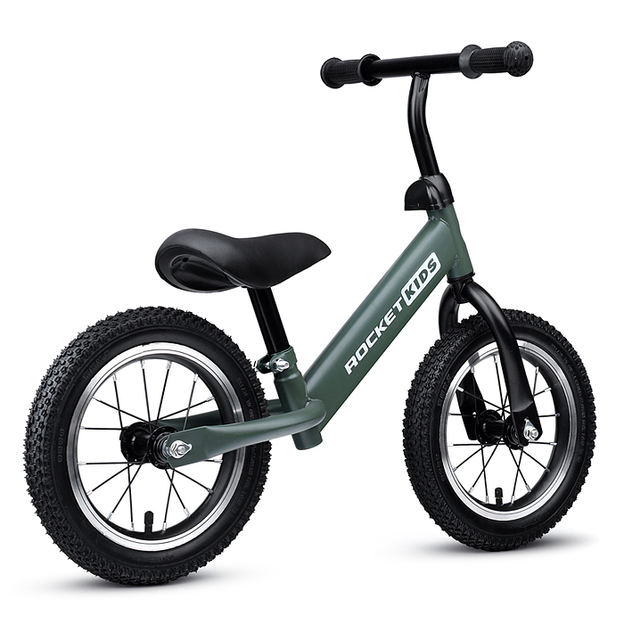 Беговел 12" Rocket, колеса надувные, цвет темно-зеленый