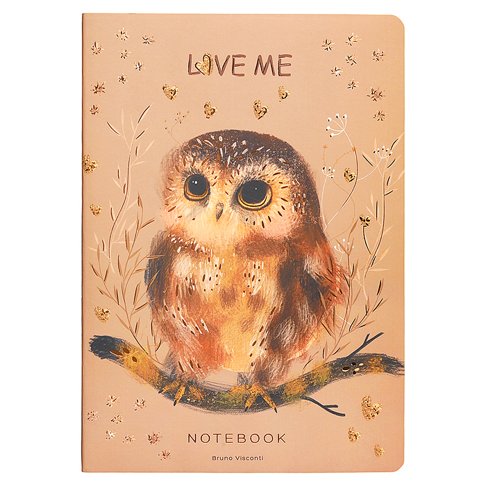 Тетрадь 40л. клетка "Love me. Совушка" А5