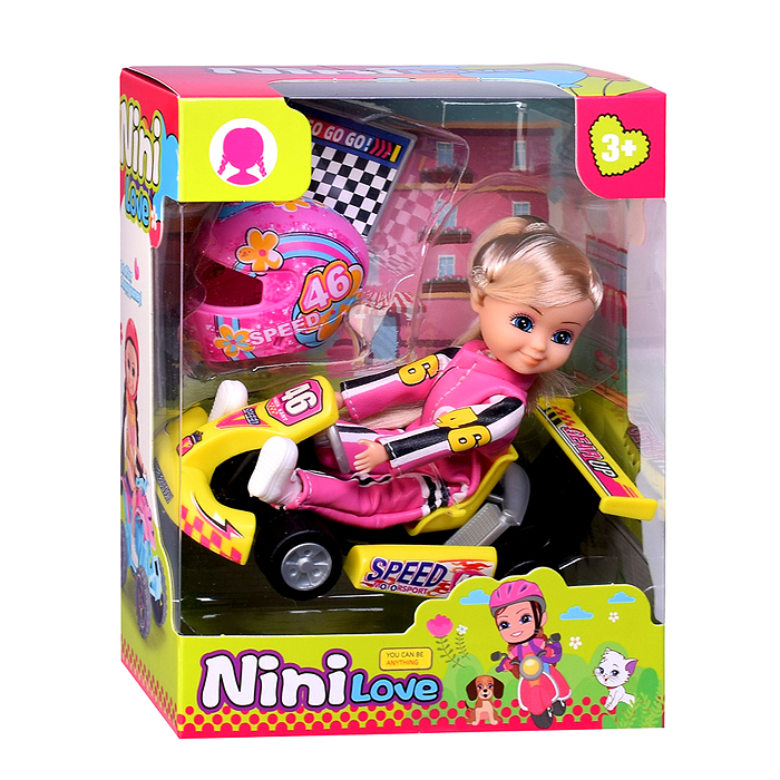 Кукла с аксессуарами 57895 "Гонщица" в коробке