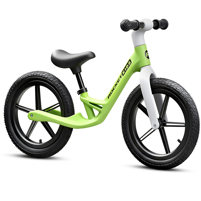 Беговел 14" Rocket, колеса надувные, рама нейлон, цвет салатовый 