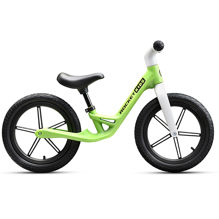 Беговел 14" Rocket, колеса надувные, рама нейлон, цвет салатовый 