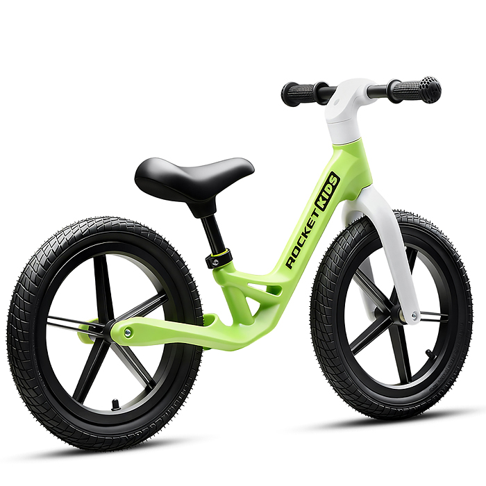 Беговел 14" Rocket, колеса надувные, рама нейлон, цвет салатовый 