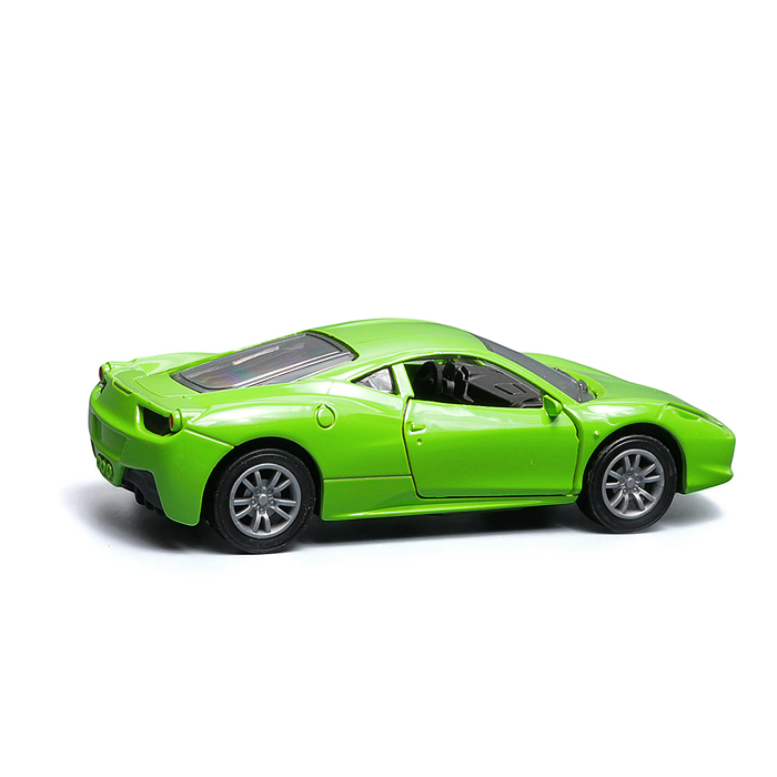 Ярко-зелёная инерционная машинка вид А die-cast , 1:32