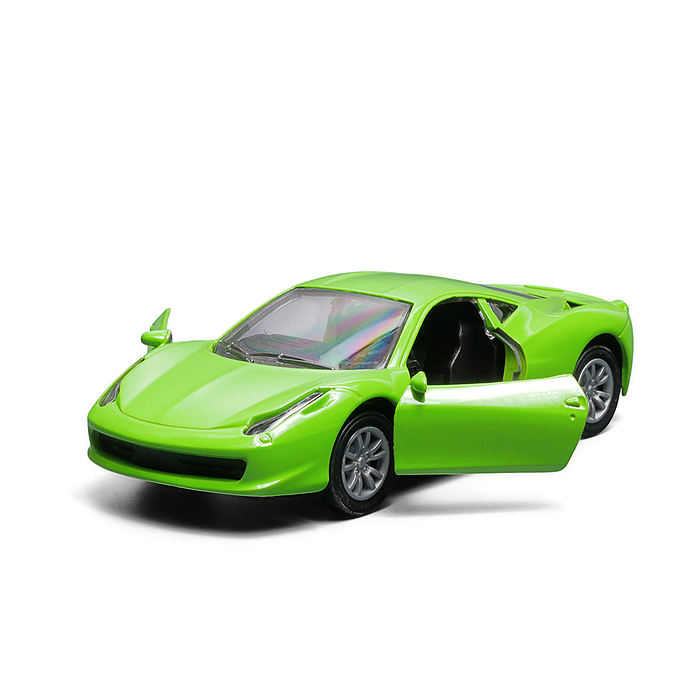 Ярко-зелёная инерционная машинка вид А die-cast , 1:32