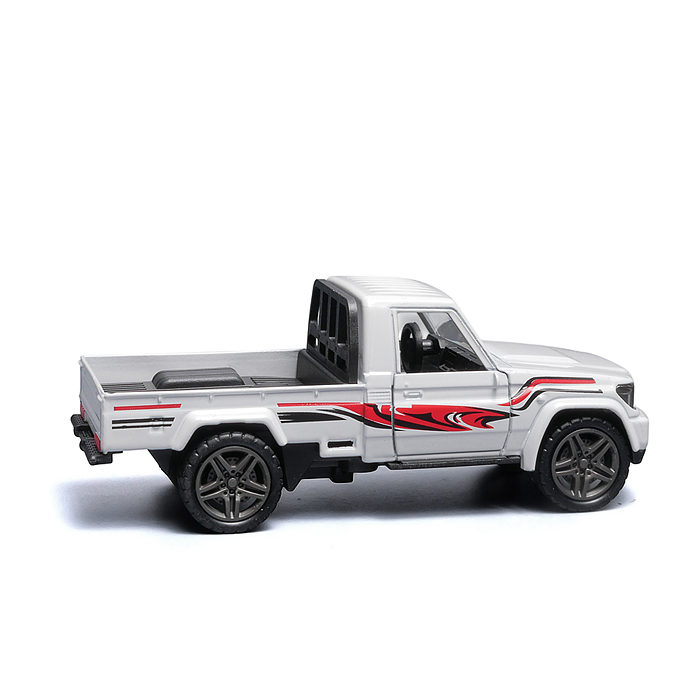 Белый с рисунком инерционная машинка пикап die-cast , 1:32
