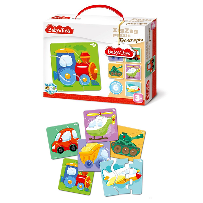 Пазлы макси ЗИГЗАГ "Транспорт" BABY TOYS (18 эл)