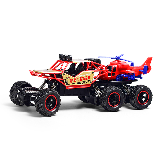 Машина DY1888-44A "Багги" с вертолетом р/у, 27 MHz (свет, USB) в коробке