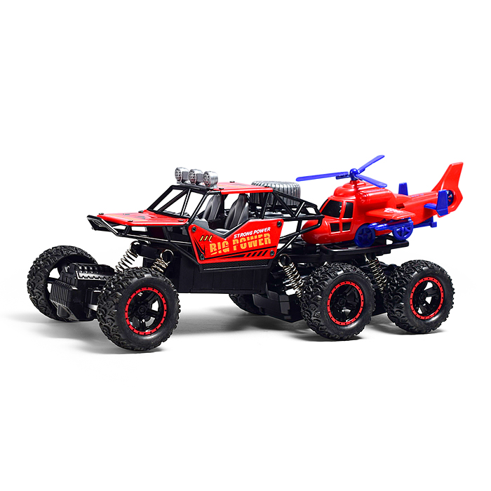 Машина DY1888-44A "Багги" с вертолетом р/у, 27 MHz (свет, USB) в коробке