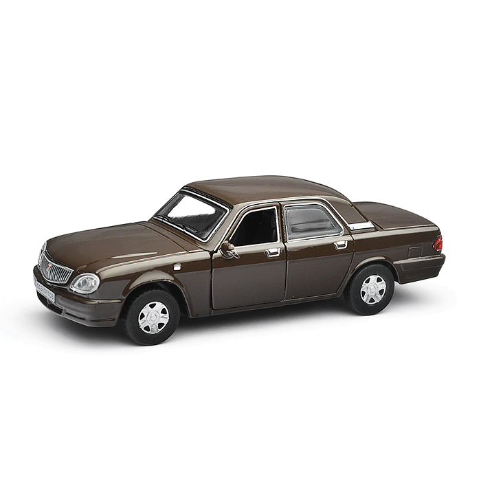 Машина металл ГАЗ -31105 "Волга" 12 см, (откр дв, багаж, коричневый) инерц., в коробке