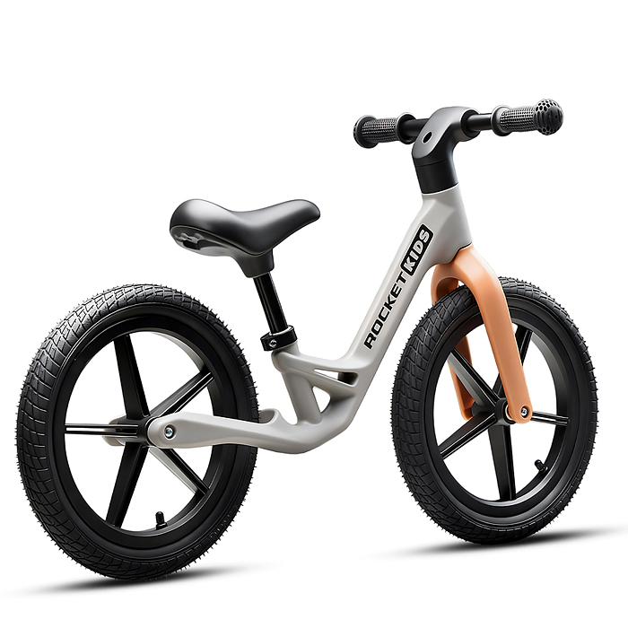 Беговел 14" Rocket, колеса надувные, рама нейлон, цвет серый