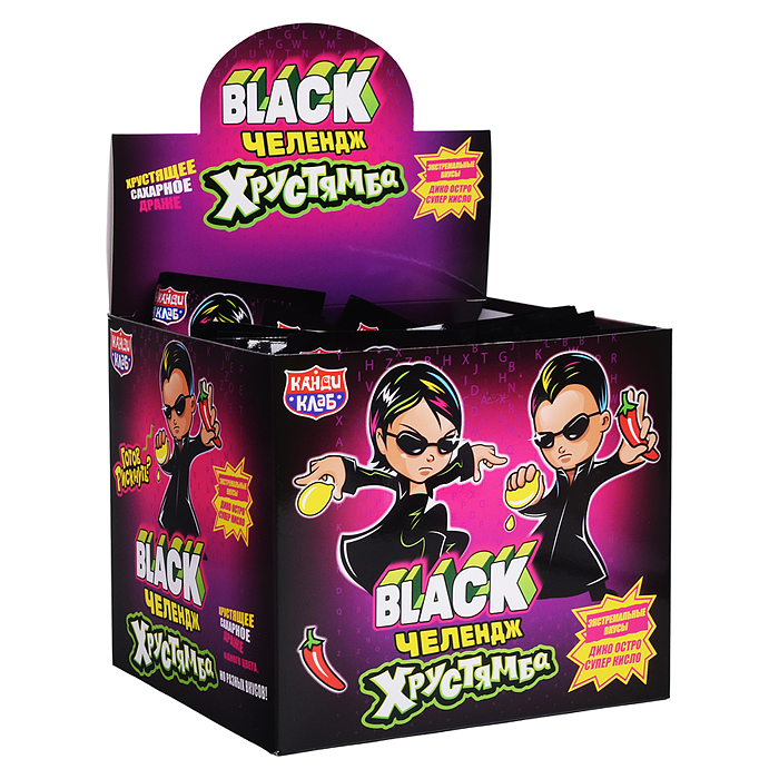 Хрустящее сахарное драже "Хрустямба. Black Челендж" 10г*30шт