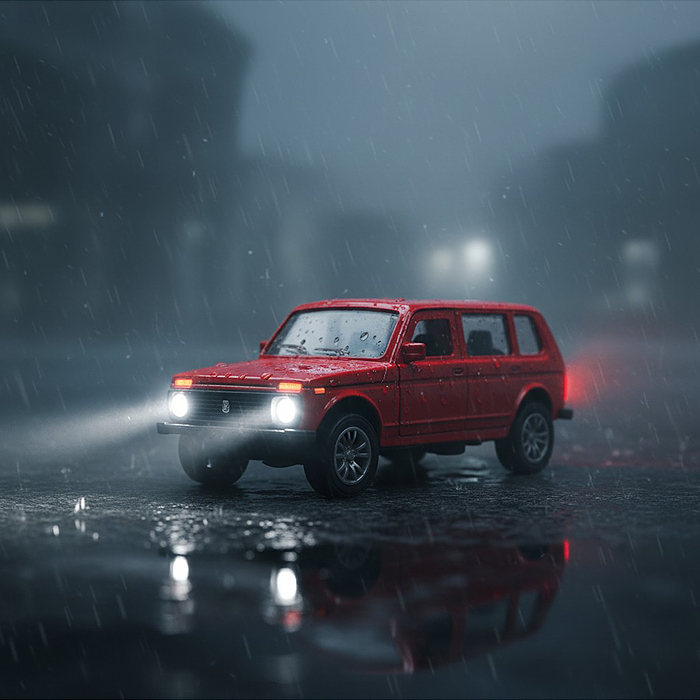 Красная инерционная машинка вид В die-cast , 1:32