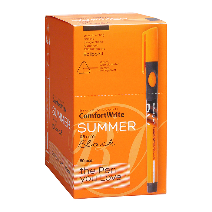 Ручка "ComfortWrite. Summer" шариковая 0.5 мм, черная