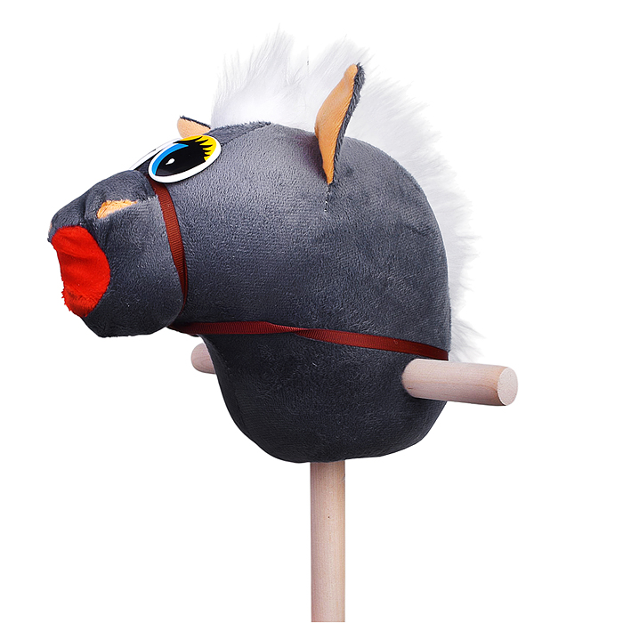 Игрушка "Лошадка" на палке (серая) 