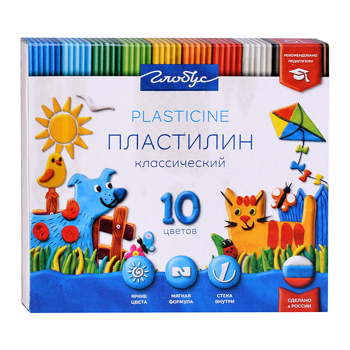 Пластилин классический 10 цв. 