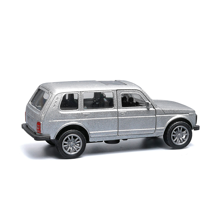 Серебристая инерционная машинка вид А die-cast , 1:32