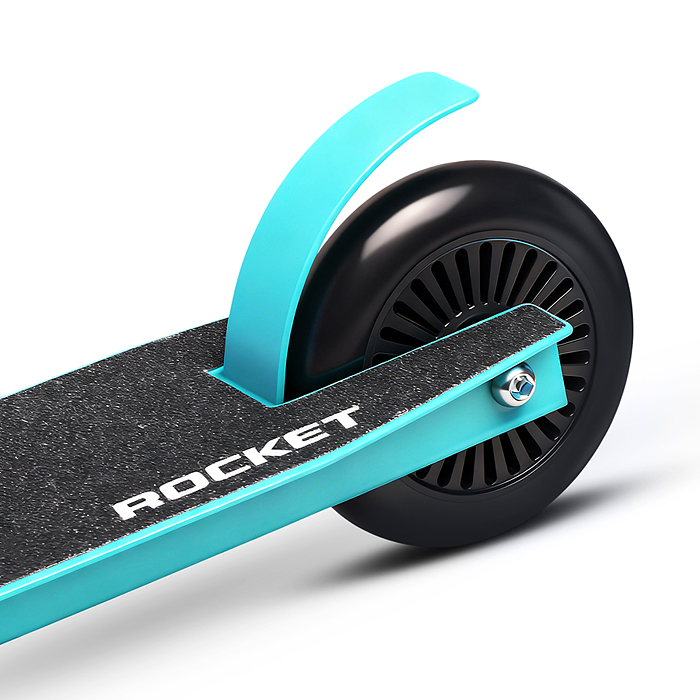 Самокат трюковый R0223 ROCKET,колеса PU/пластик 100 мм,ABEC 7, бирюзовый (в пакете)