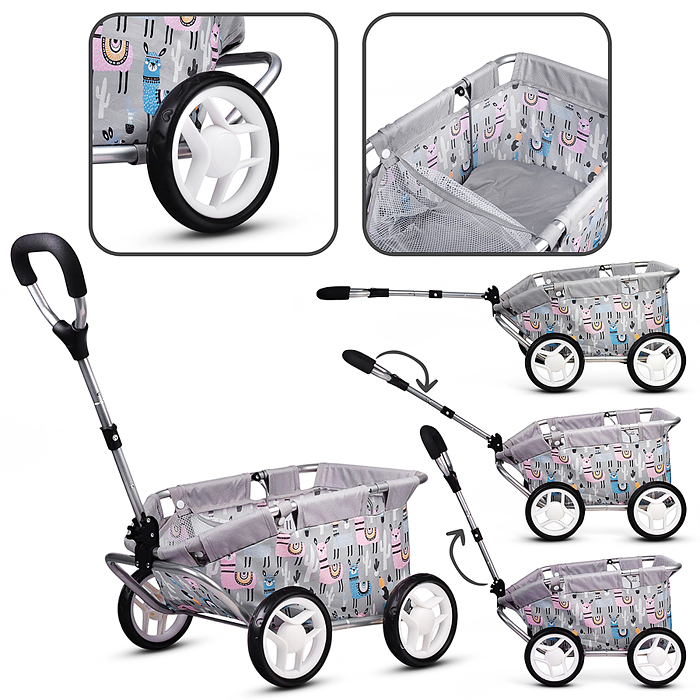 Тележка игрушечная 9703A металлическая, принт альпаки