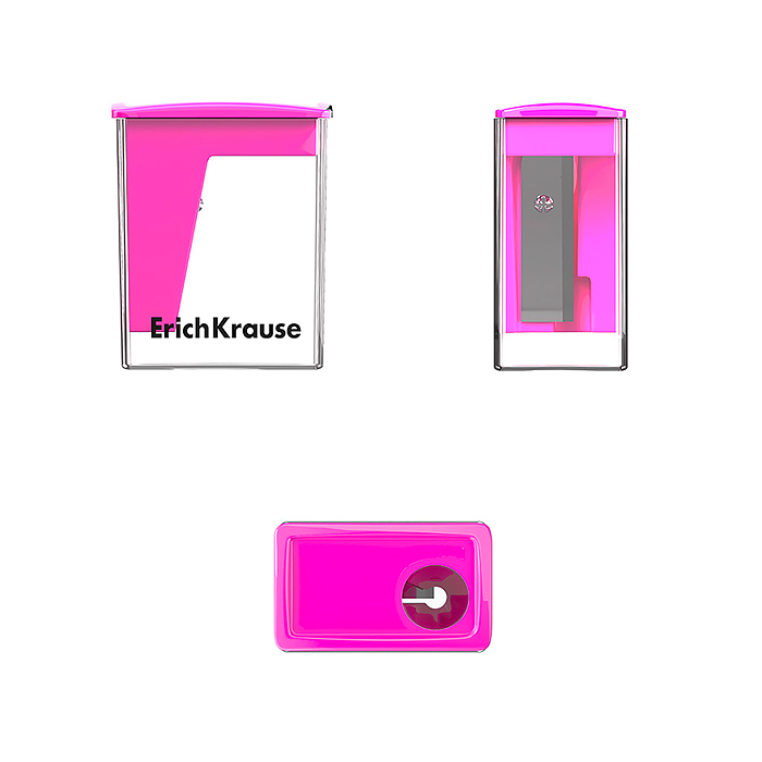 Точилка пластиковая City Mini, Vivid, с контейнером, ассорти