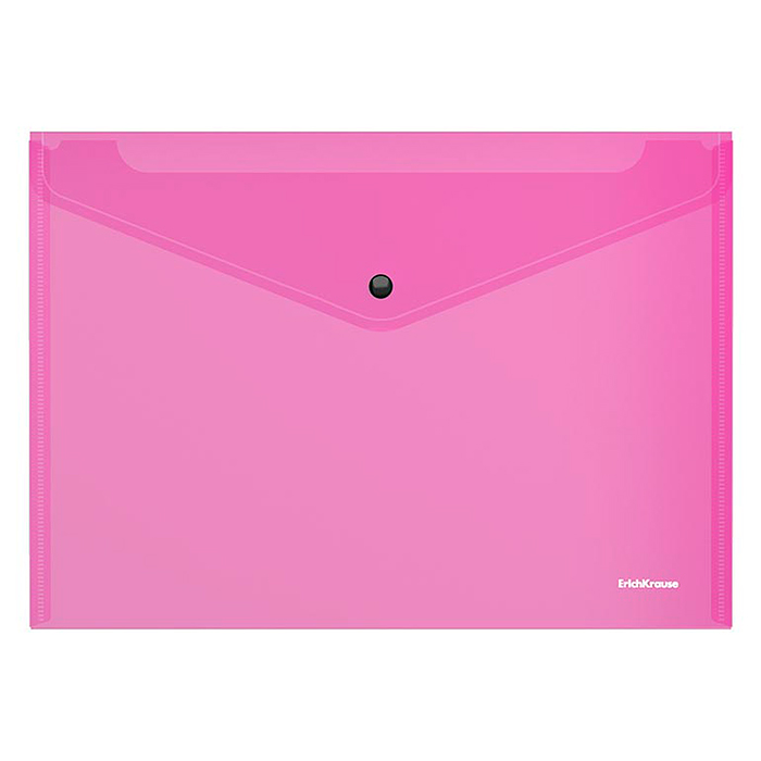 Папка-конверт на кнопке пластиковая Fizzy Vivid, A4, полупрозрачный, ассорти 