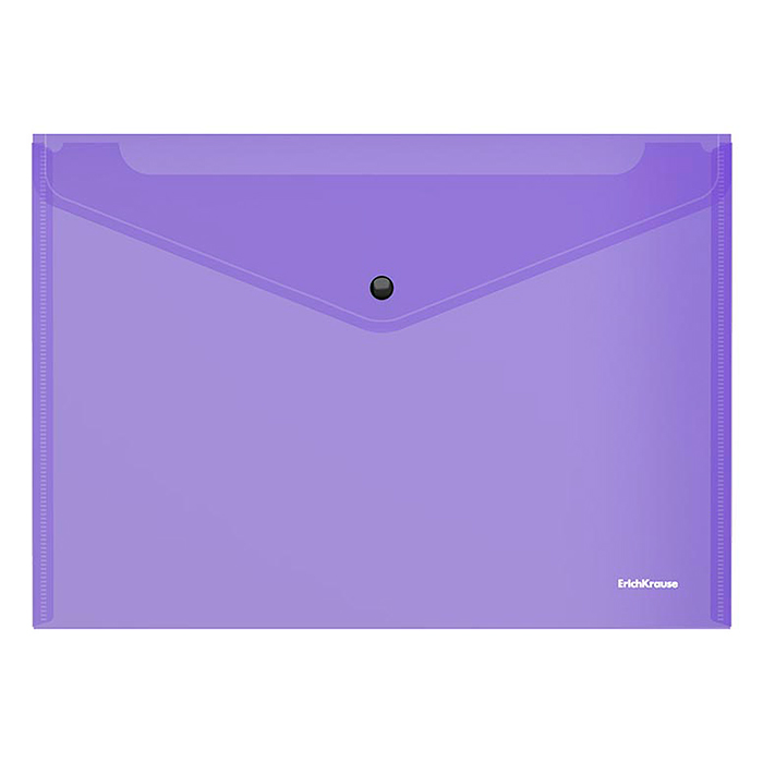 Папка-конверт на кнопке пластиковая Fizzy Vivid, A4, полупрозрачный, ассорти 