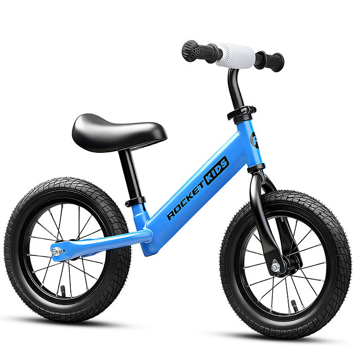 Беговел 12" Rocket R0043NEW-BL, колеса надувные, цвет синий 