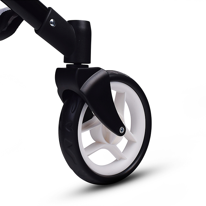 Коляская кукольная 9707 металлическая, прогулочная, с корзиной, серо-зеленая