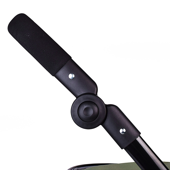 Коляская кукольная 9707 металлическая, прогулочная, с корзиной, серо-зеленая