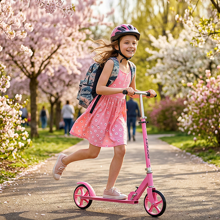 Самокат R0220 ROCKET колеса PU 200 мм, ABEC 7, розовый (в пакете)