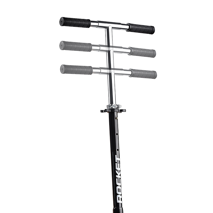 Самокат R0220 ROCKET колеса PU 200 мм, ABEC 7, чёрный (в пакете)