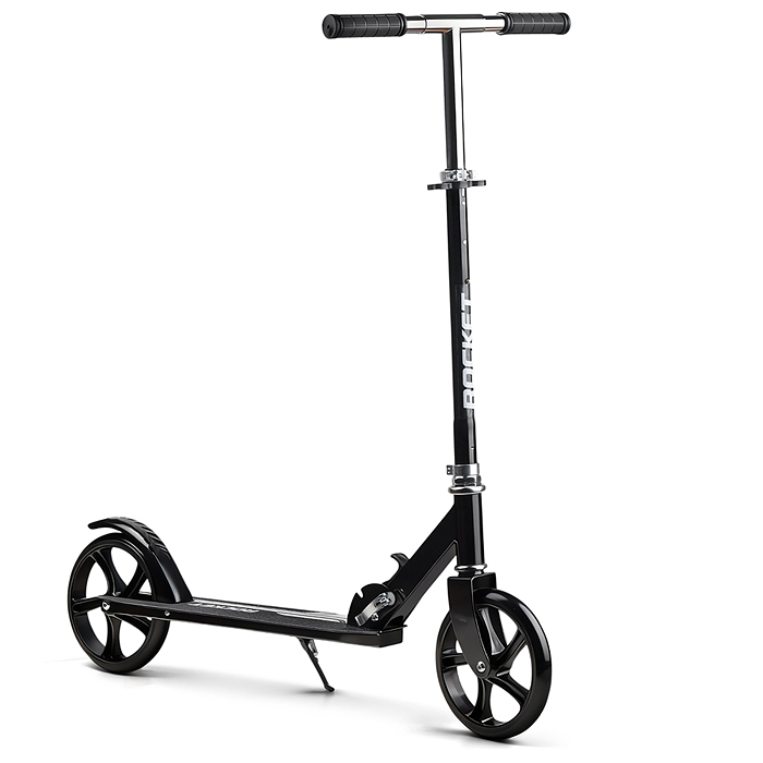 Самокат R0220 ROCKET колеса PU 200 мм, ABEC 7, чёрный (в пакете)